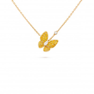 VAN CLEEF ARPELS TWO BUTTERFLY PENDANT VCARO3M300
